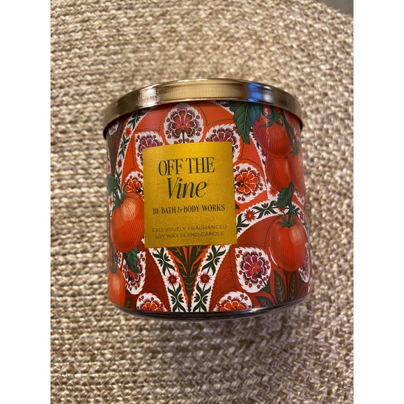 Bath Body Works Off The Vine 3 Wick Candle Heirloom Tomato - Picture 2 of 6
